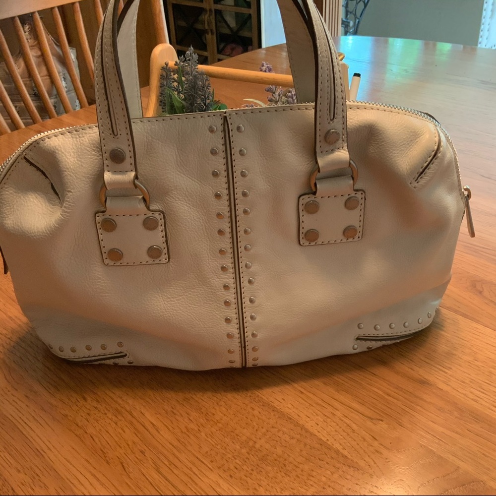 Michael Kors Off White with silver studs handbag